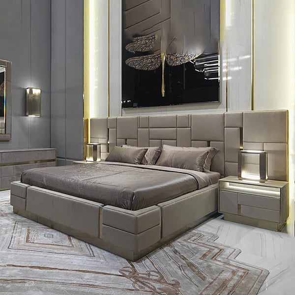 #1037 Bed + 2 commode (160-180-200) cm